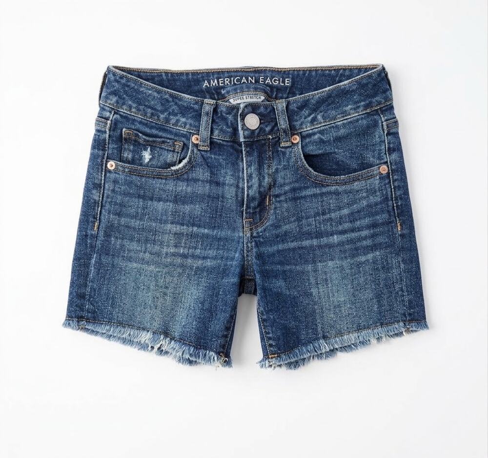 American Eagle Midi Denim Jean Shorts 2